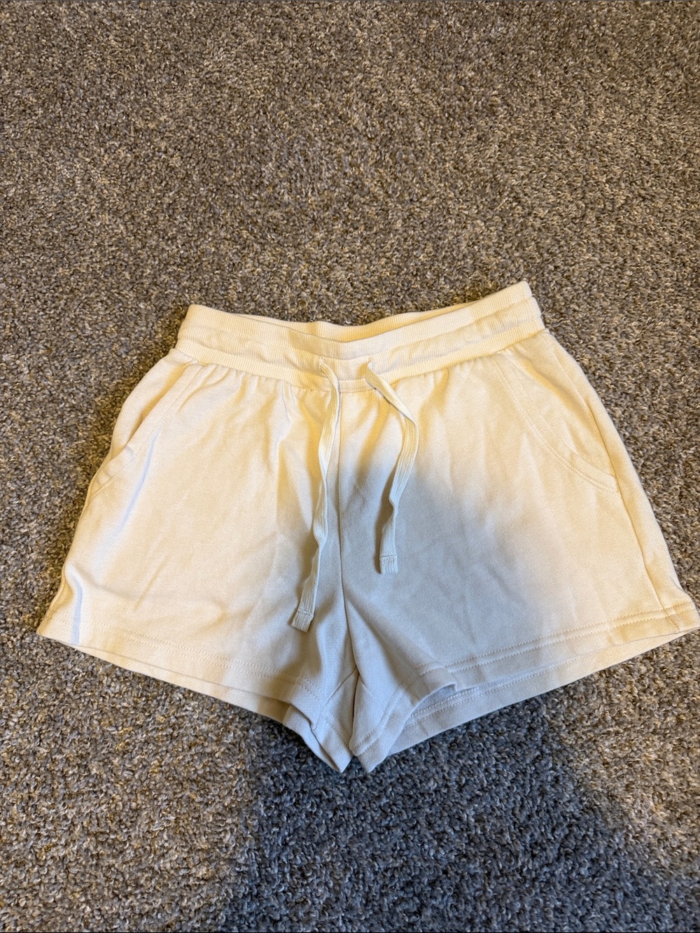 Colsie Soft Cream Knit Drawstring Athletic Shorts